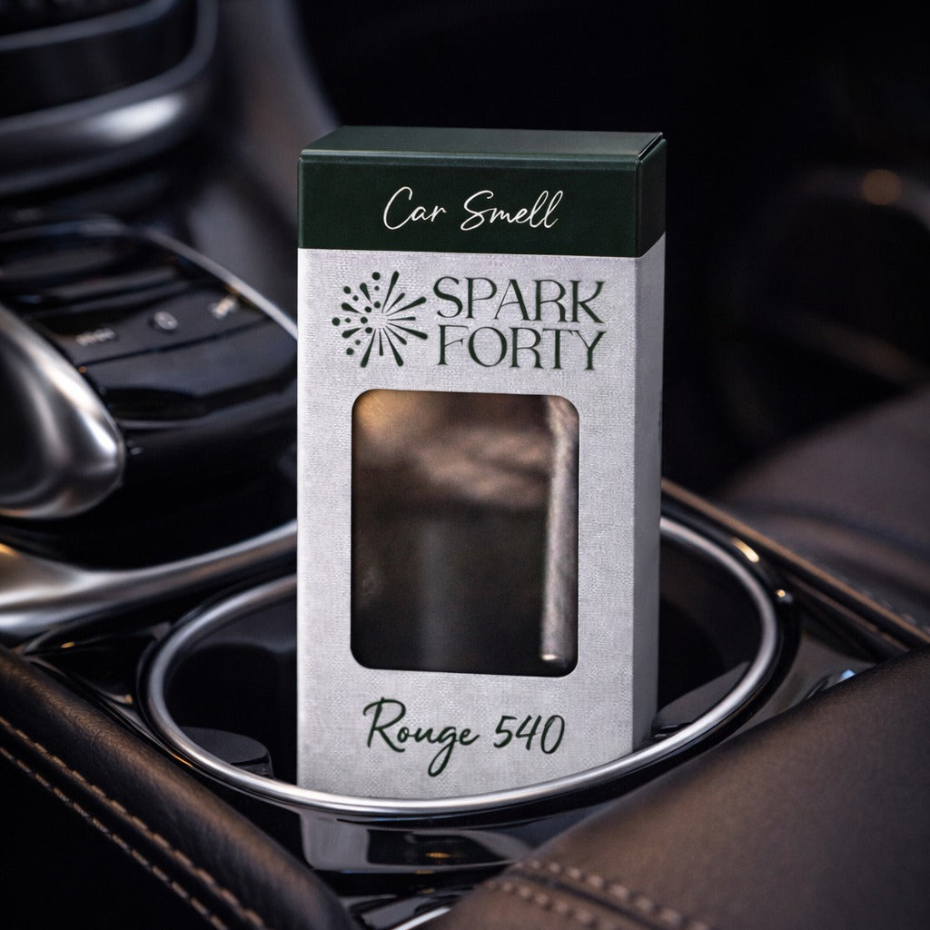 Sparkforty Rouge 540 Car Perfume Car Air Freshener 30-Day Luxury Hanging Glass Diffuser, Scent Inspired by Baccarat Rouge 540, Long-Lasting Resin & Amberwood