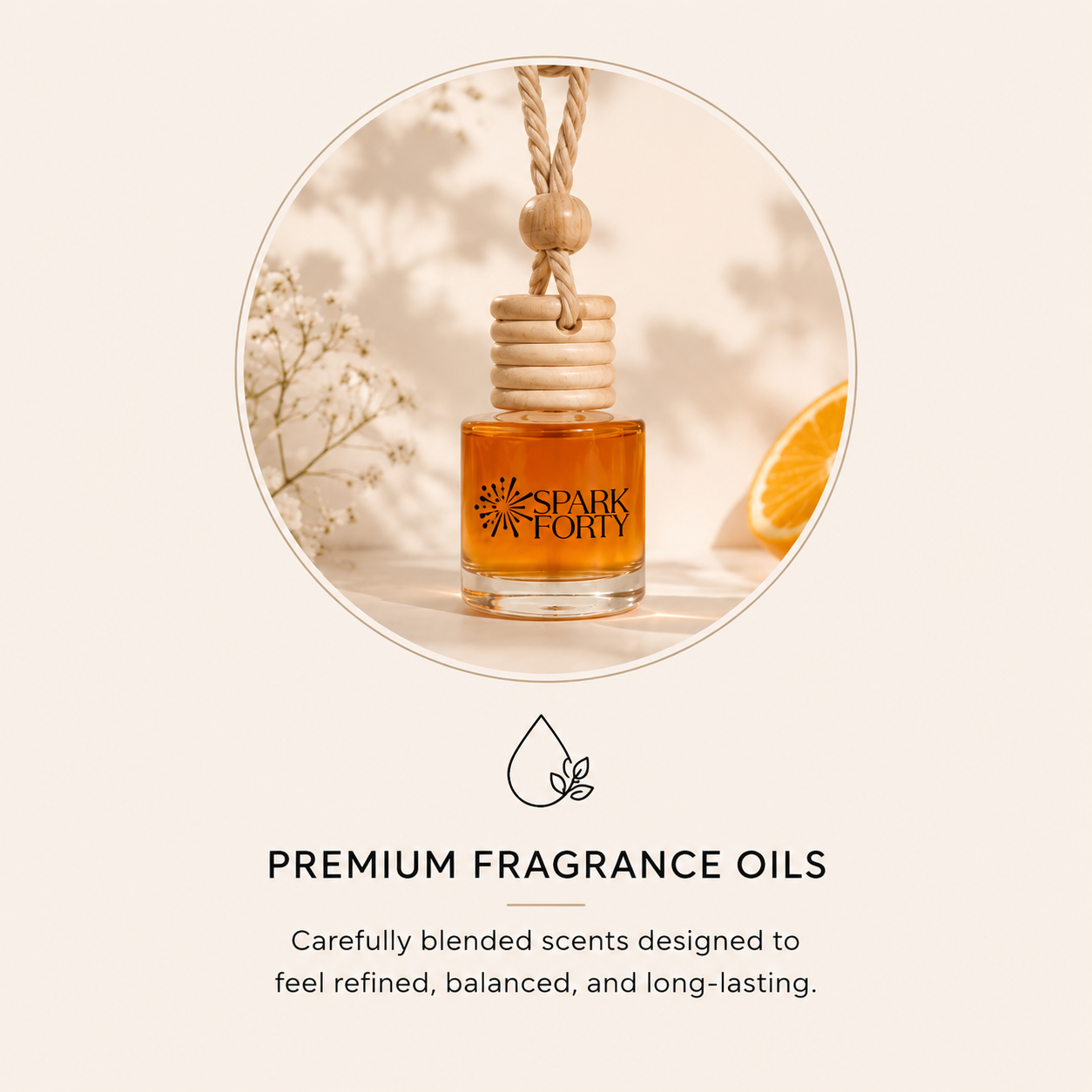 Sparkforty hanging car freshener crafted with premium fragrance oils for a refined and long-lasting scent experience