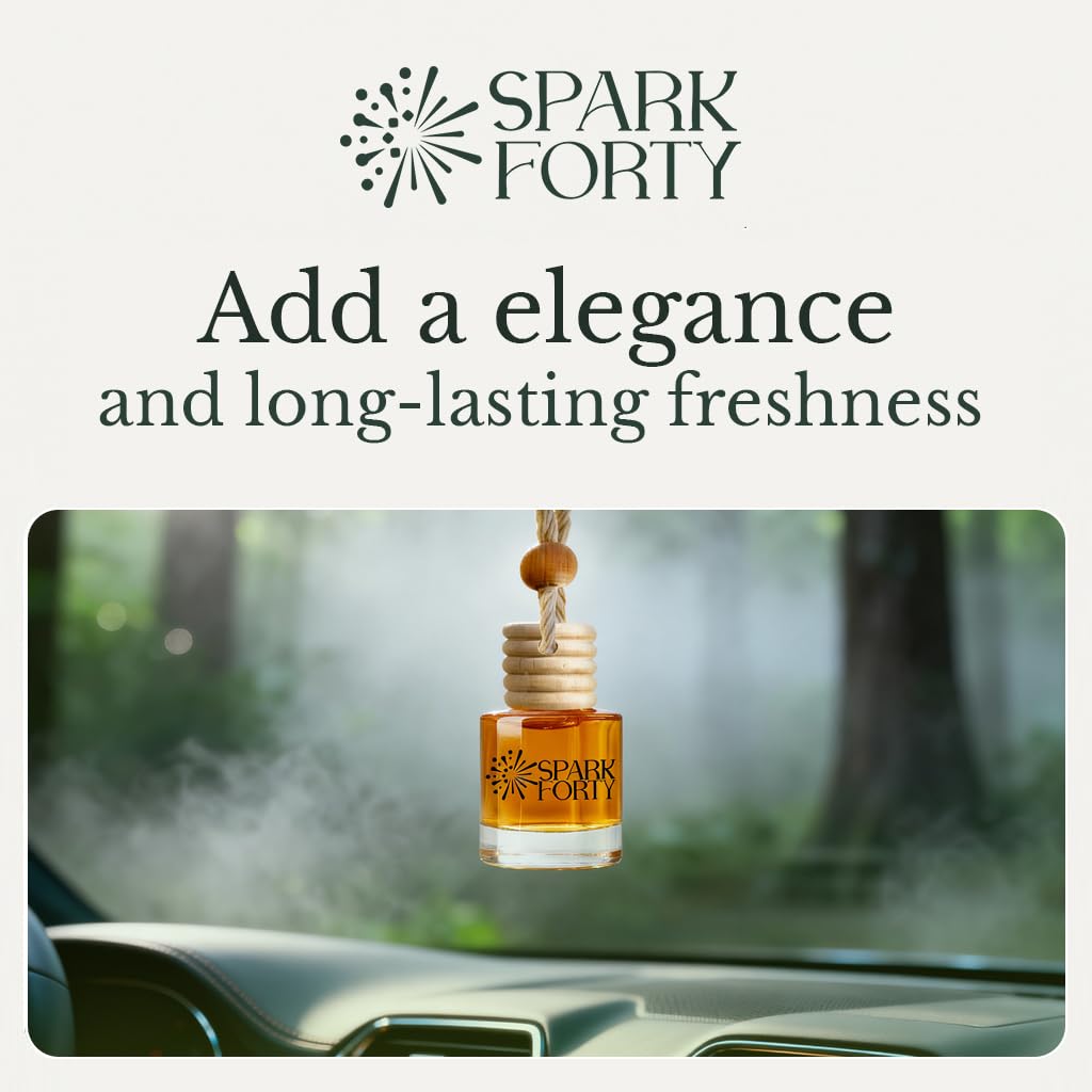 Sparkforty Forest Woods Car Perfume Car Air Freshener 30-Day Luxury Essential Oil Cologne Scent Gift Set for Men & Women, Pine & Cedar Long-Lasting Truck SUV Diffuser