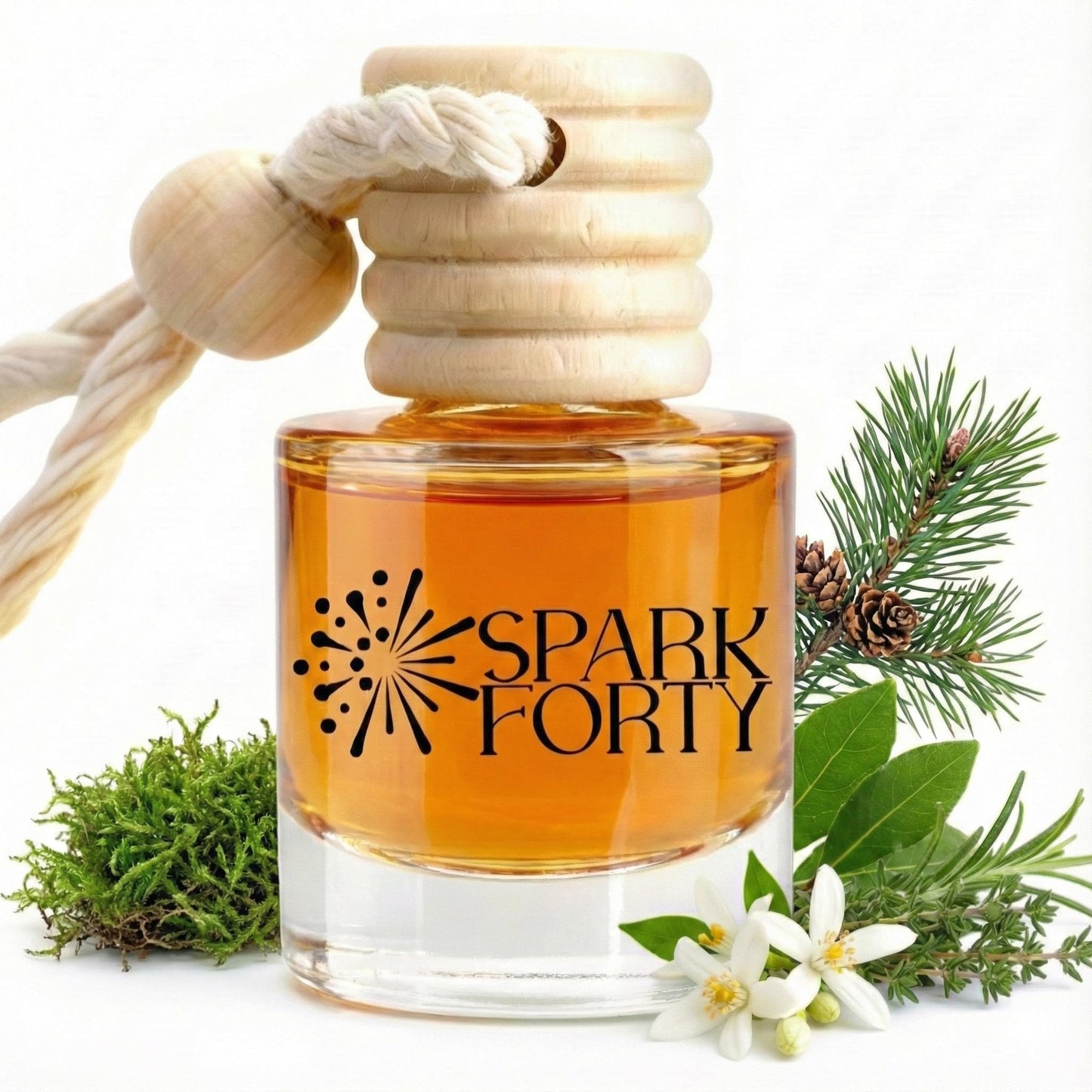 Sparkforty Forest Woods Car Perfume Car Air Freshener 30-Day Luxury Essential Oil Cologne Scent Gift Set for Men & Women, Pine & Cedar Long-Lasting Truck SUV Diffuser