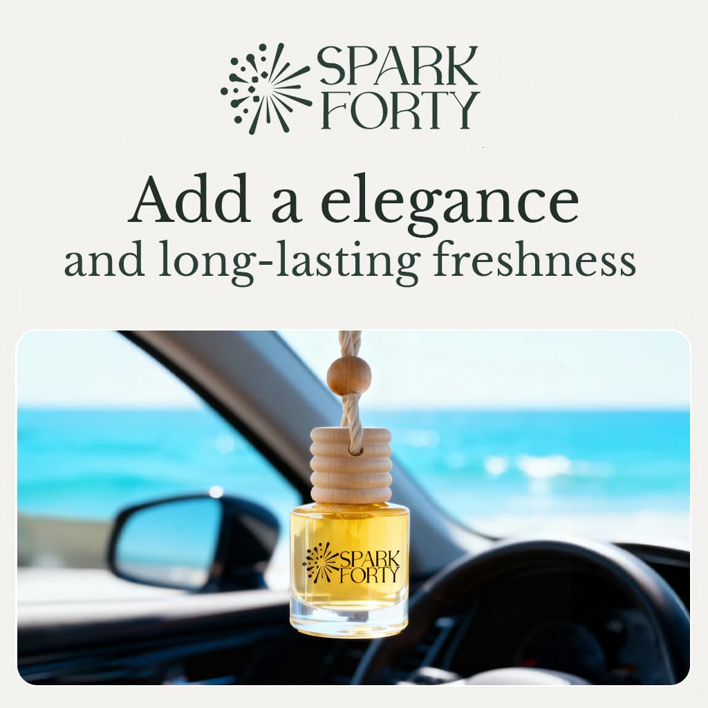 Sparkforty Ocean Car Perfume Car Air Freshener 30-Day Luxury Essential Oil Cologne Scent Gift Set for Men & Women, Auto Diffuser for Truck SUV Long-Lasting Fresh Scent