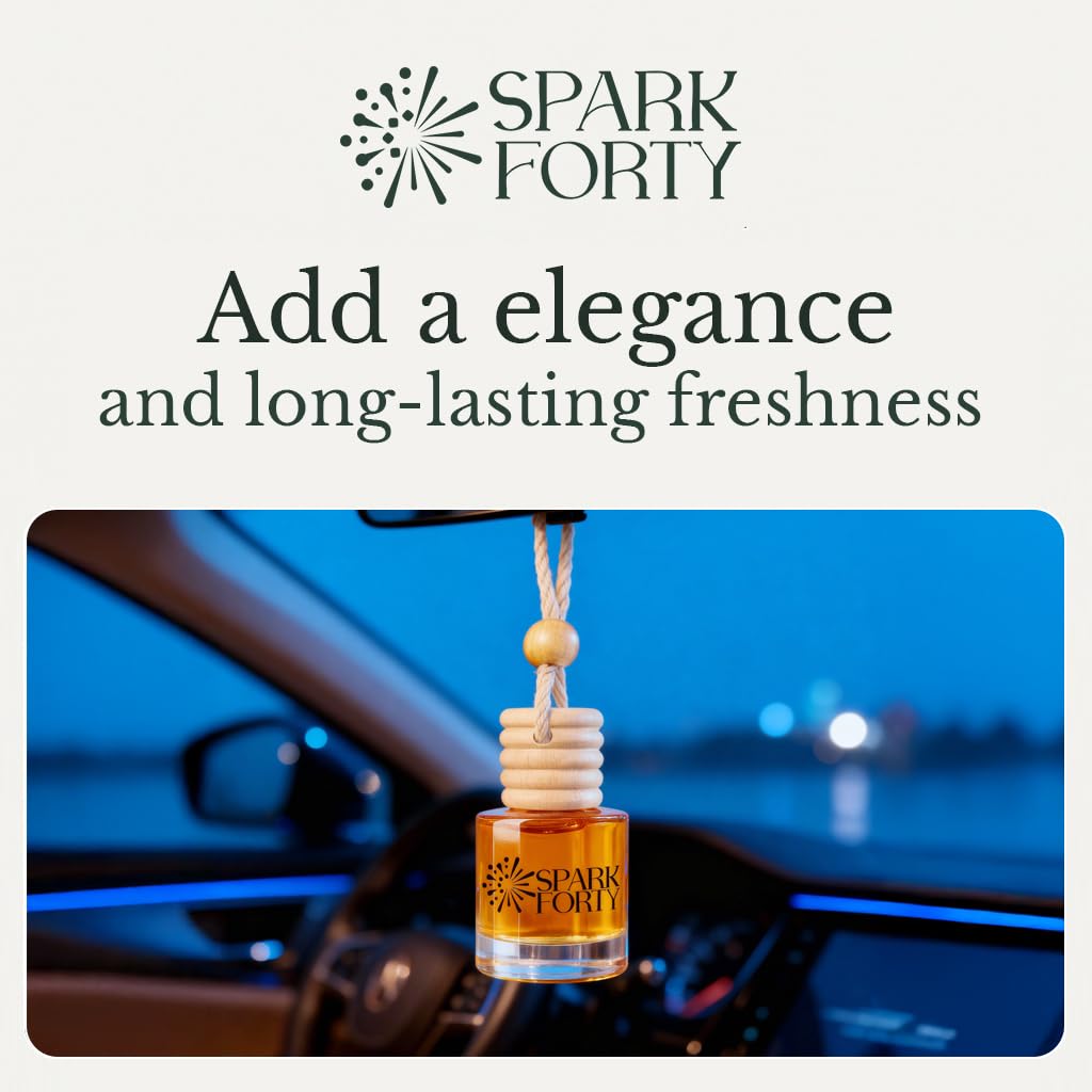 Sparkforty Night Car Perfume Car Air Freshener 30-Day Luxury Hanging Diffuser & Cologne Gift Set for Men & Women, Long-Lasting Essential Oil Woody Sweet Floral Car Scent Subtle