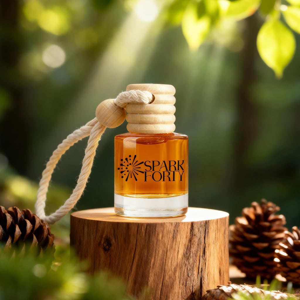 Sparkforty Forest Woods Car Perfume Car Air Freshener 30-Day Luxury Essential Oil Cologne Scent Gift Set for Men & Women, Pine & Cedar Long-Lasting Truck SUV Diffuser