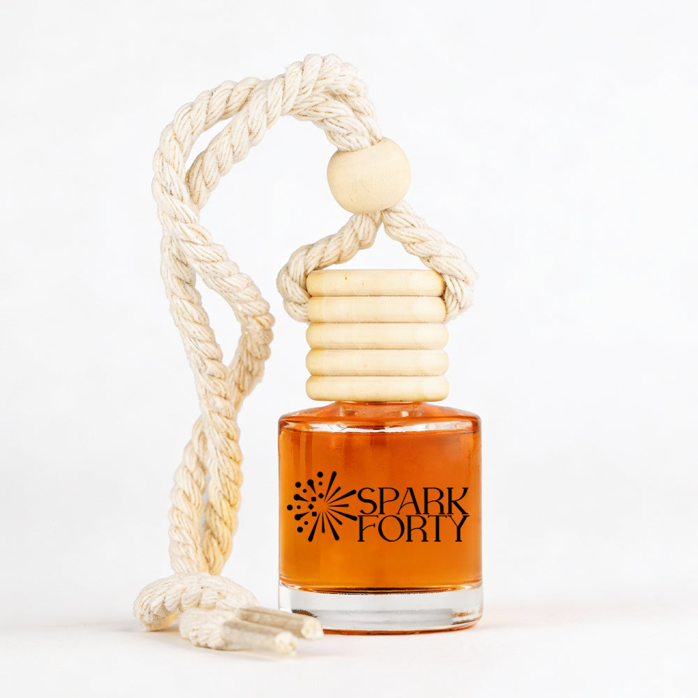 Sparkforty Cinnamon Car Perfume Car Air Freshener 30-Day Luxury Hanging Glass Diffuser, Spiced Aroma Gift for Men & Women, Clove & Nutmeg Long-Lasting