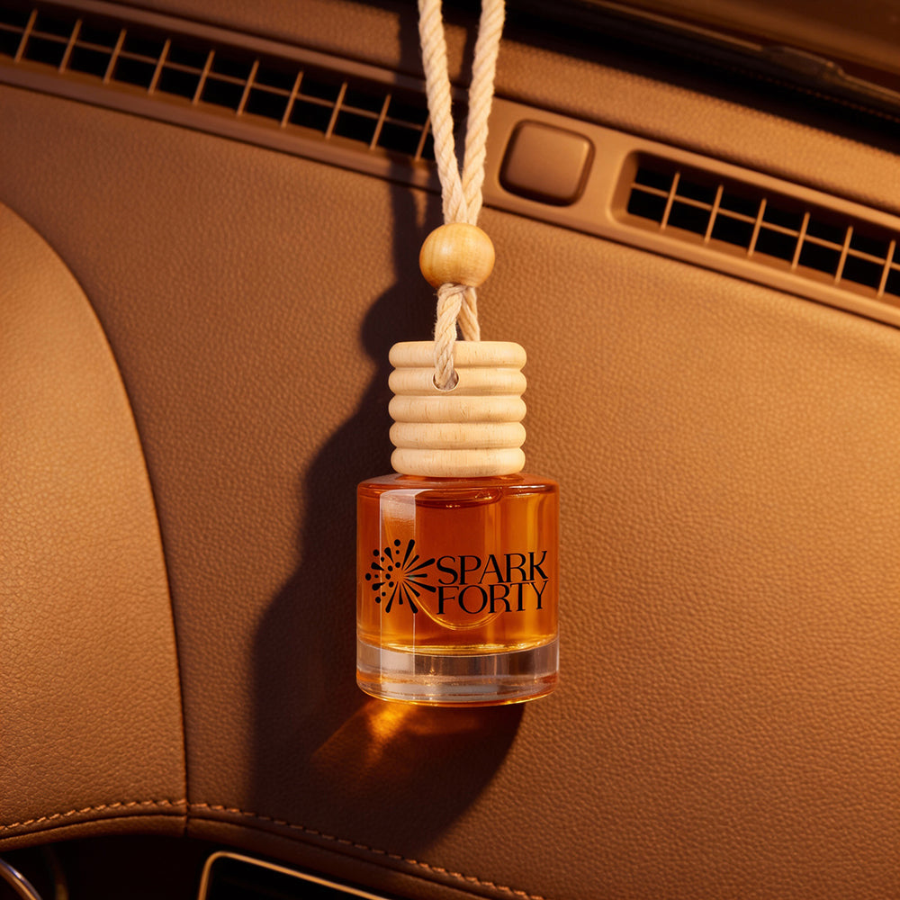 Sparkforty Cinnamon Car Perfume Car Air Freshener 30-Day Luxury Hanging Glass Diffuser, Spiced Aroma Gift for Men & Women, Clove & Nutmeg Long-Lasting