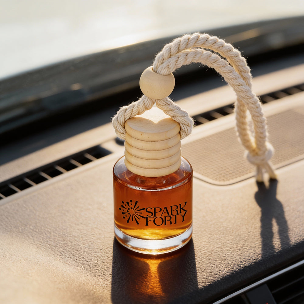 Sparkforty Coffee Car Perfume Car Air Freshener 30-Day Luxury Hanging Glass Diffuser, Gourmand Coffee Gift for Men & Women, Espresso Long-Lasting Scent