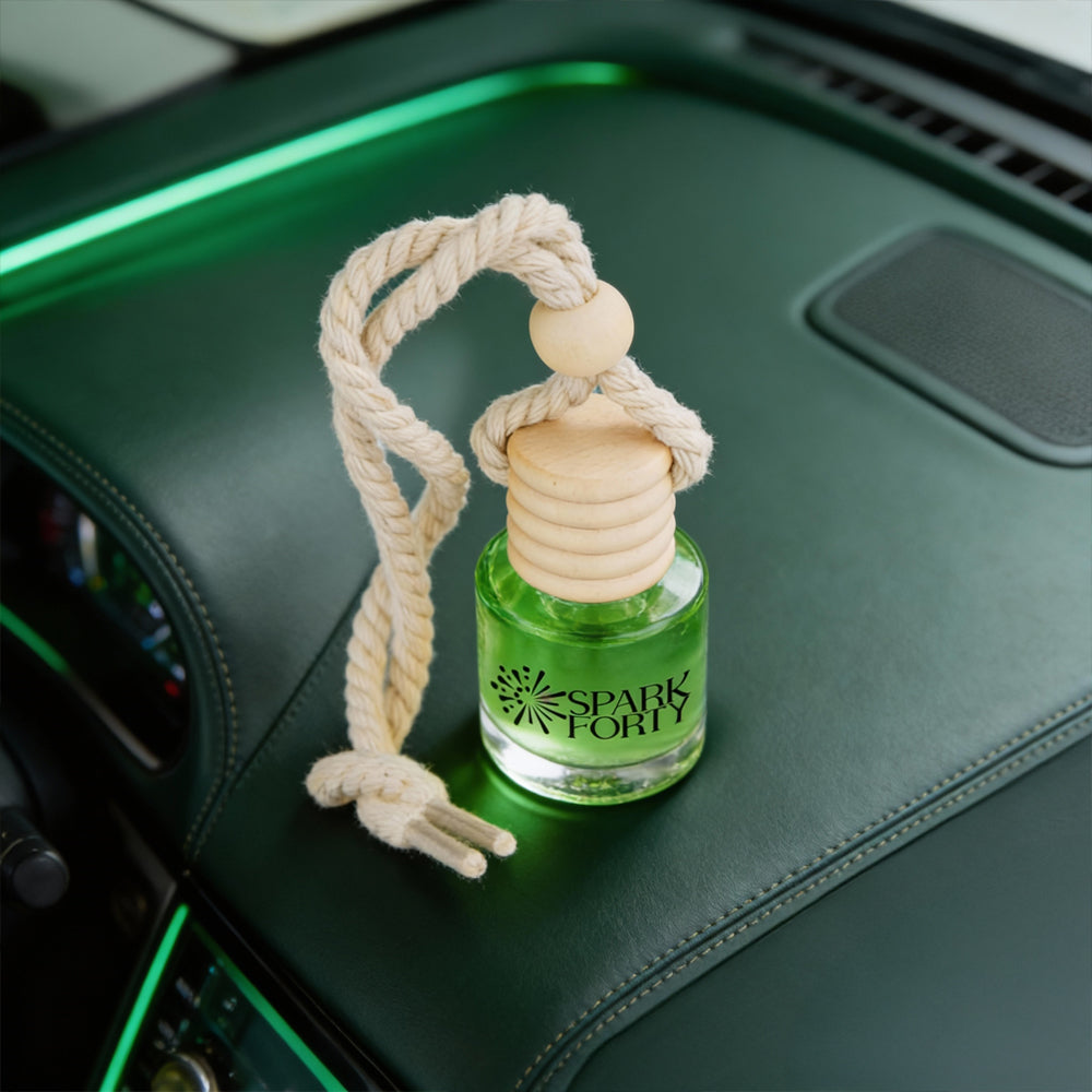 Sparkforty Garden Car Perfume Car Air Freshener 30-Day Luxury Hanging Glass Diffuser, Fresh Green Gift for Men & Women, Mint & Coconut Long-Lasting Scent