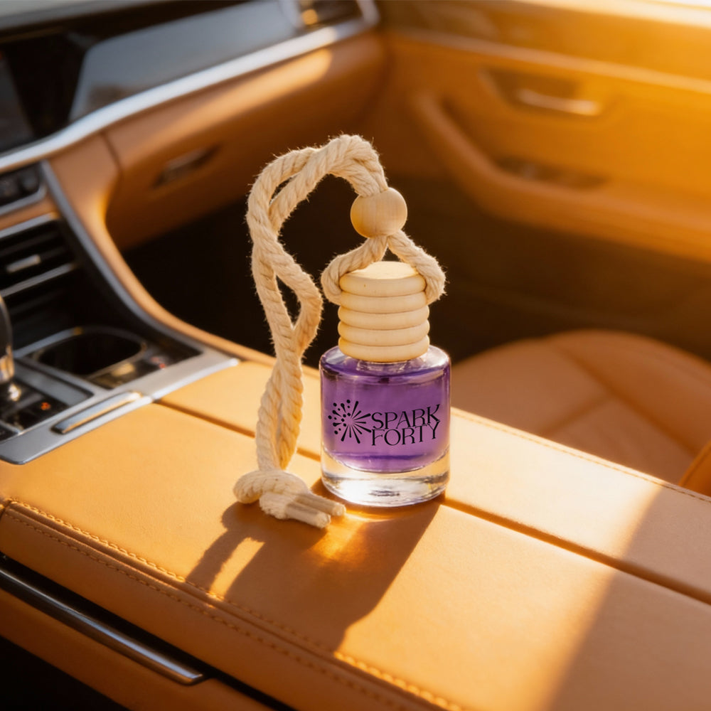 Sparkforty Istanbul Car Perfume Car Air Freshener 30-Day Luxury Hanging Glass Diffuser, Cologne Perfume Gift for Men & Women, Amber Musk Long-Lasting