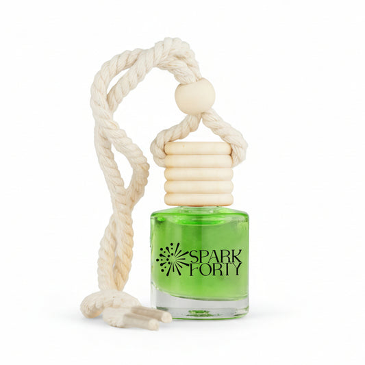 Sparkforty Jasmim de baunilha Car Perfume Car Air Freshener 30-Day Luxury Hanging Glass Diffuser, Soft Vanilla Gift Set for Men & Women, Long-Lasting Rose Aroma