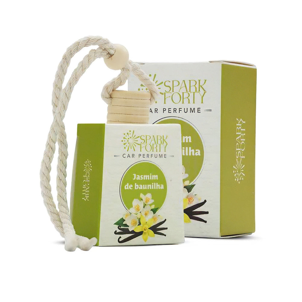 Sparkforty Jasmim de baunilha Car Perfume Car Air Freshener 30-Day Luxury Hanging Glass Diffuser, Soft Vanilla Gift Set for Men & Women, Long-Lasting Rose Aroma