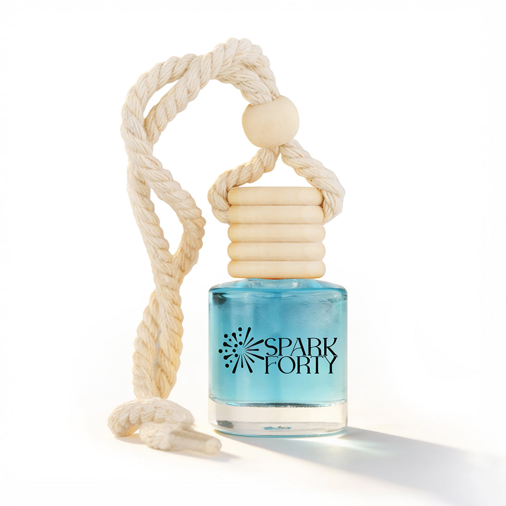 Sparkforty Lavender Car Perfume Car Air Freshener 30-Day Luxury Hanging Glass Diffuser, Essential Oil Gift for Men & Women, Bergamot Long-Lasting Scent