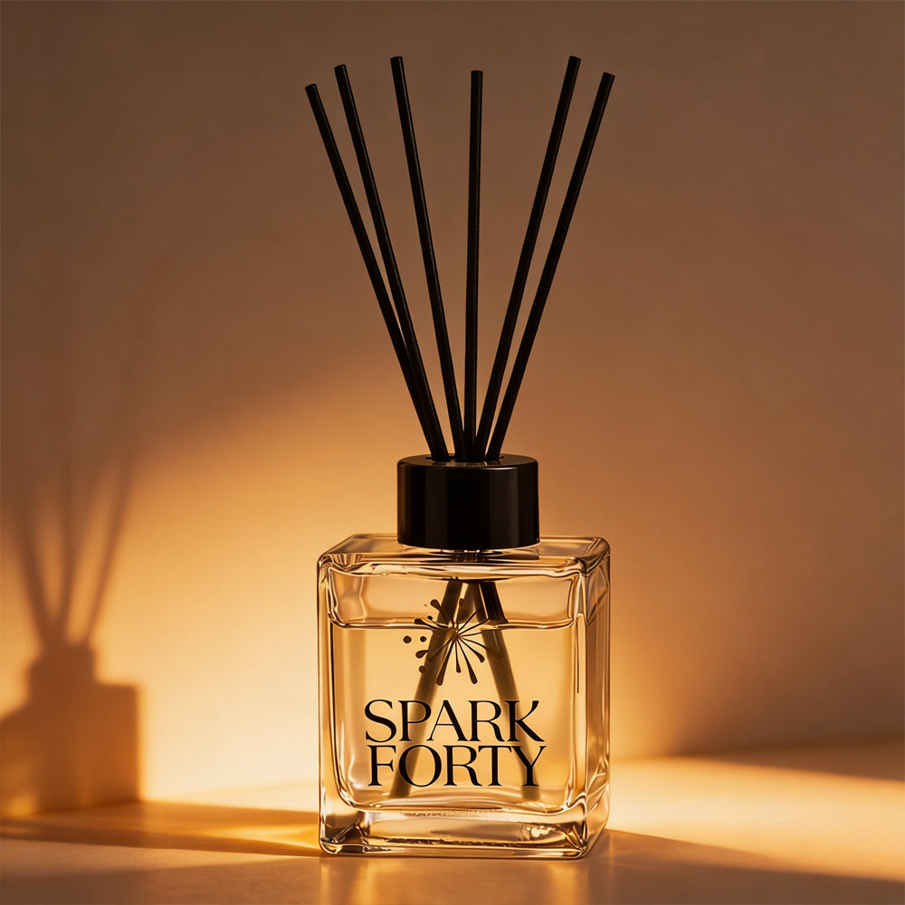 Sparkforty Rouge 540 Reed Diffuser Home Fragrance, Scent Inspired by Baccarat Rouge 540, 100ml Luxury Glass Bottle with Resin & Amberwood Scent
