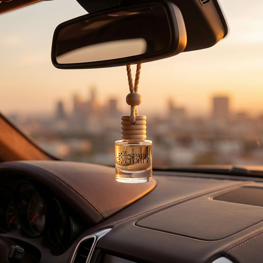 Sparkforty Rouge 540 Car Perfume Car Air Freshener 30-Day Luxury Hanging Glass Diffuser, Scent Inspired by Baccarat Rouge 540, Long-Lasting Resin & Amberwood