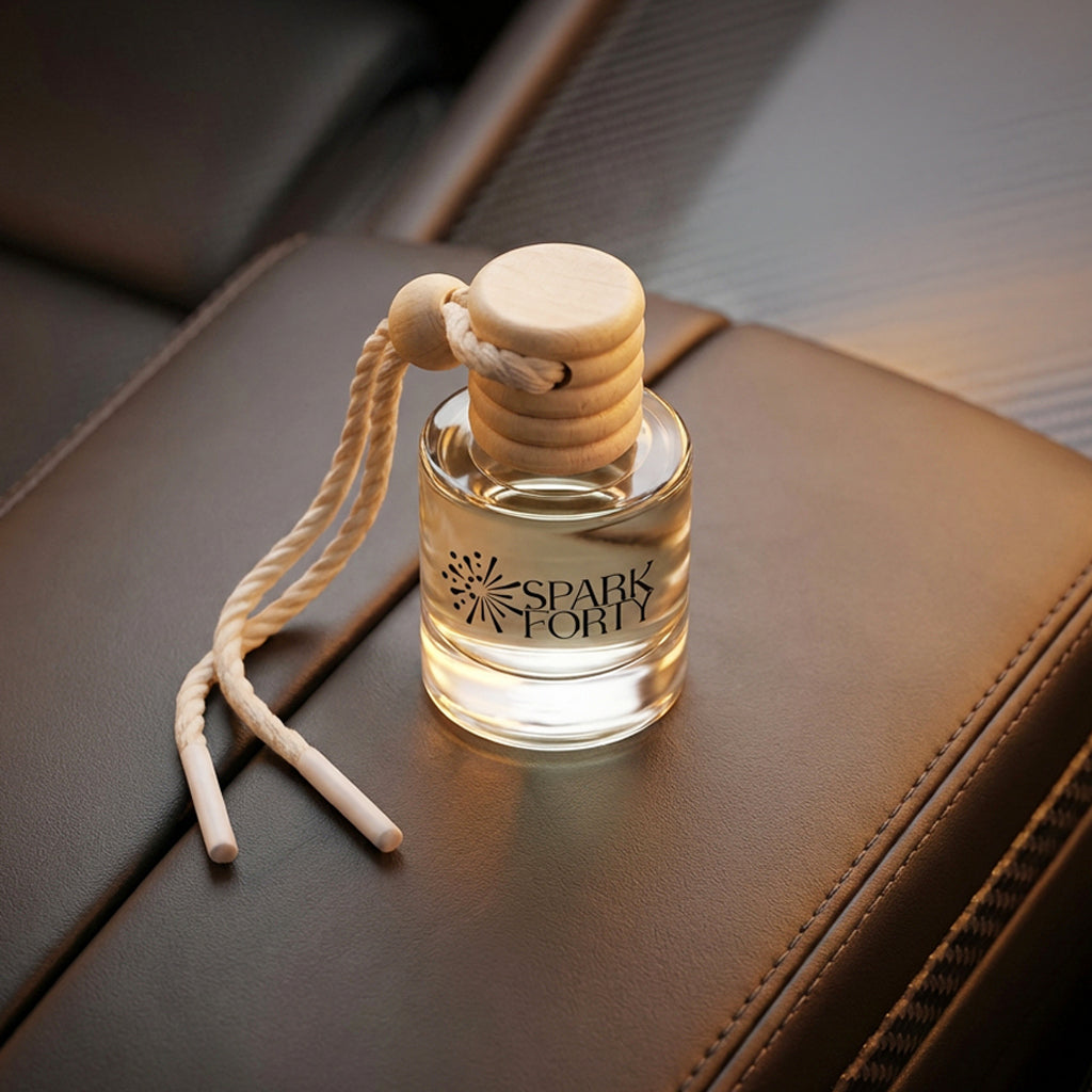 Sparkforty Rouge 540 Car Perfume Car Air Freshener 30-Day Luxury Hanging Glass Diffuser, Scent Inspired by Baccarat Rouge 540, Long-Lasting Resin & Amberwood