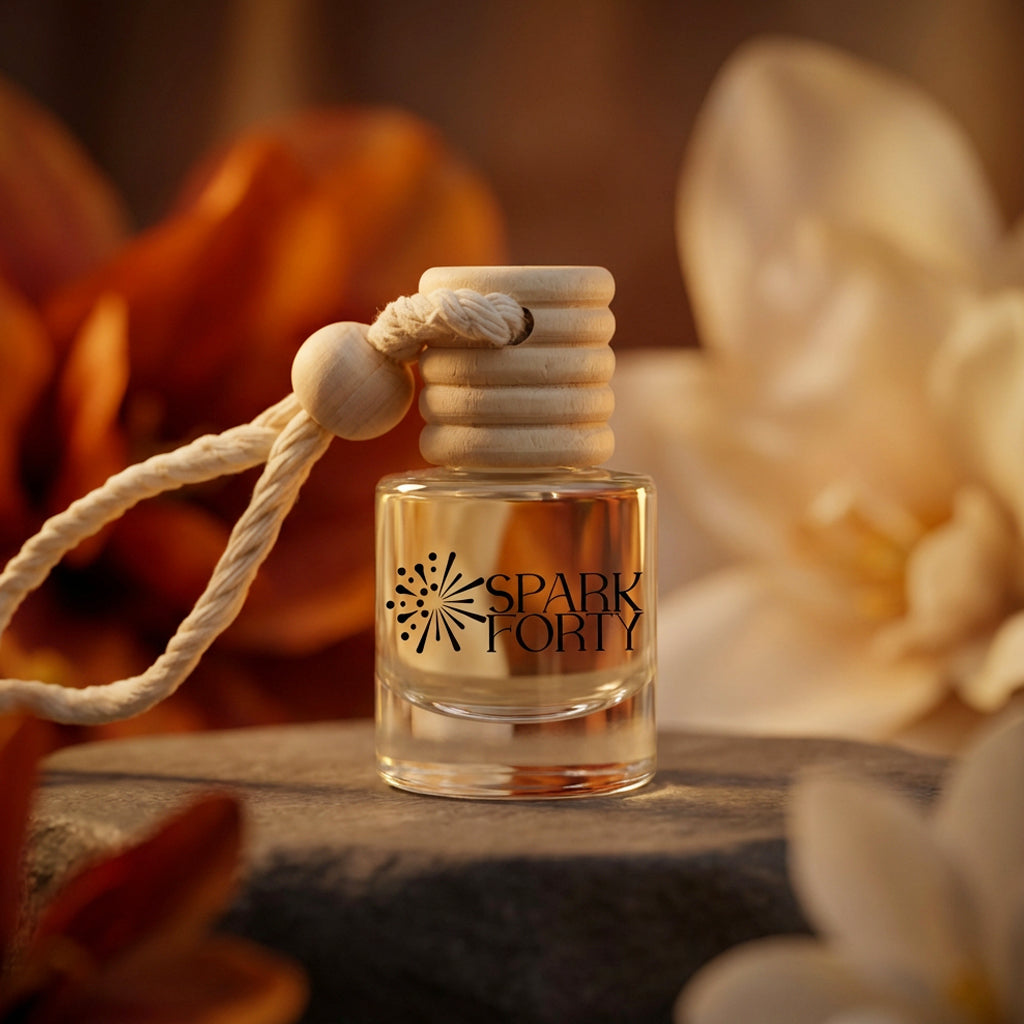 Sparkforty Rouge 540 Car Perfume Car Air Freshener 30-Day Luxury Hanging Glass Diffuser, Scent Inspired by Baccarat Rouge 540, Long-Lasting Resin & Amberwood