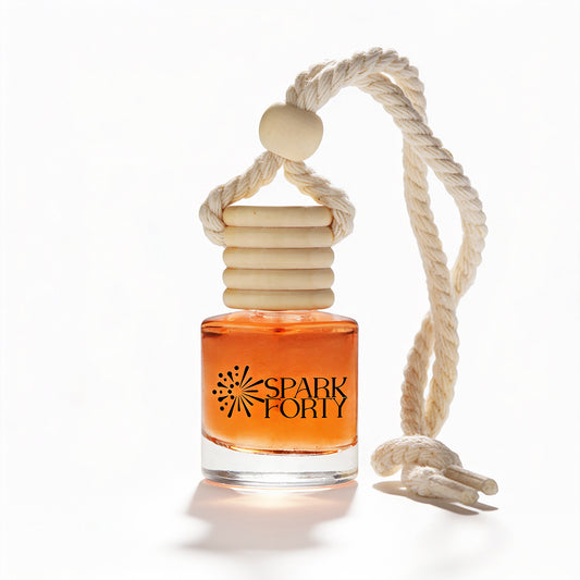 Sparkforty Sandal & Amber Car Perfume Car Air Freshener 30-Day Luxury Hanging Glass Diffuser, Cologne Perfume Gift for Men & Women, Woody Spice Long-Lasting