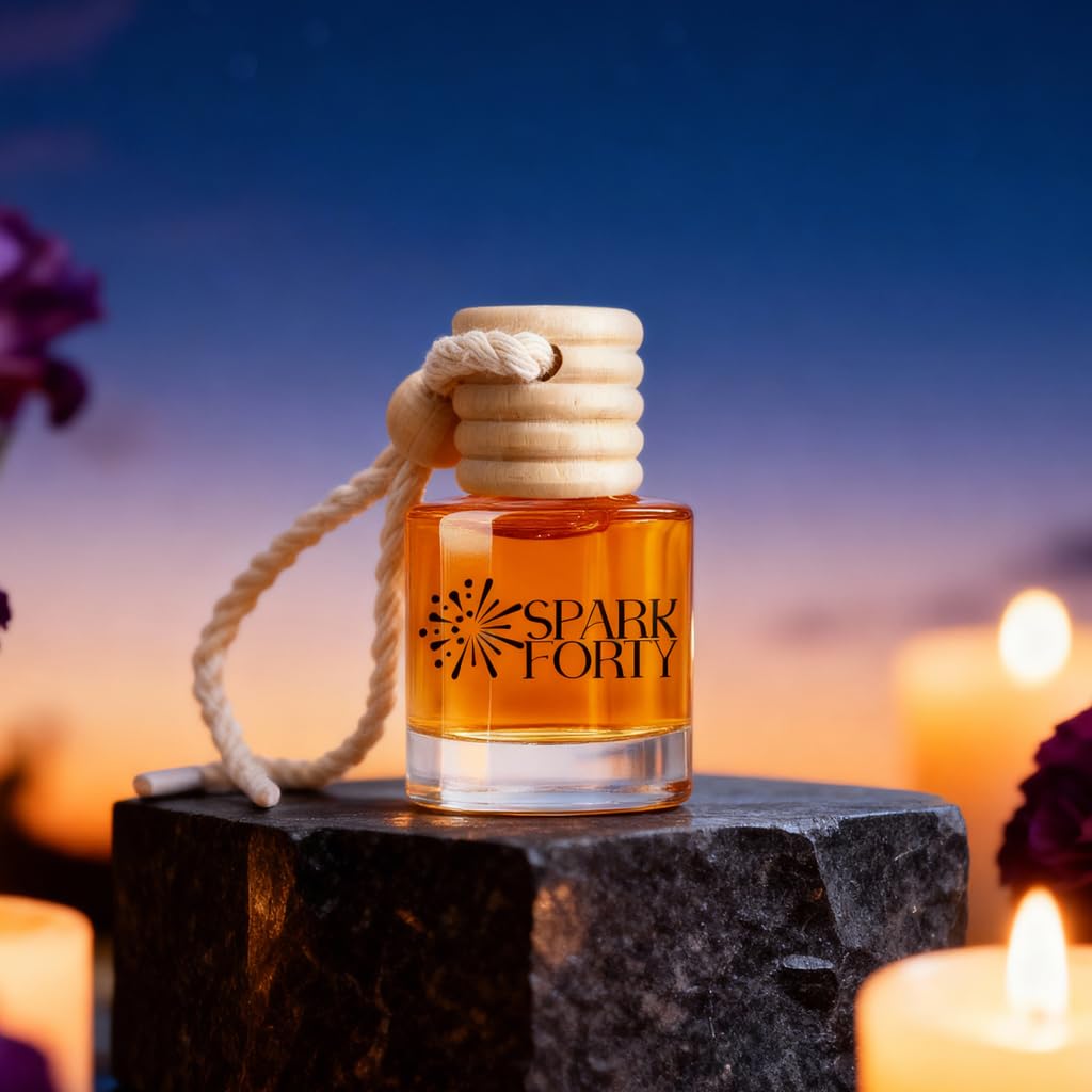 Sparkforty Night Car Perfume Car Air Freshener 30-Day Luxury Hanging Diffuser & Cologne Gift Set for Men & Women, Long-Lasting Essential Oil Woody Sweet Floral Car Scent Subtle