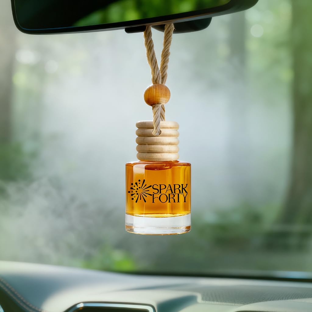 Sparkforty Forest Woods Car Perfume Car Air Freshener 30-Day Luxury Essential Oil Cologne Scent Gift Set for Men & Women, Pine & Cedar Long-Lasting Truck SUV Diffuser