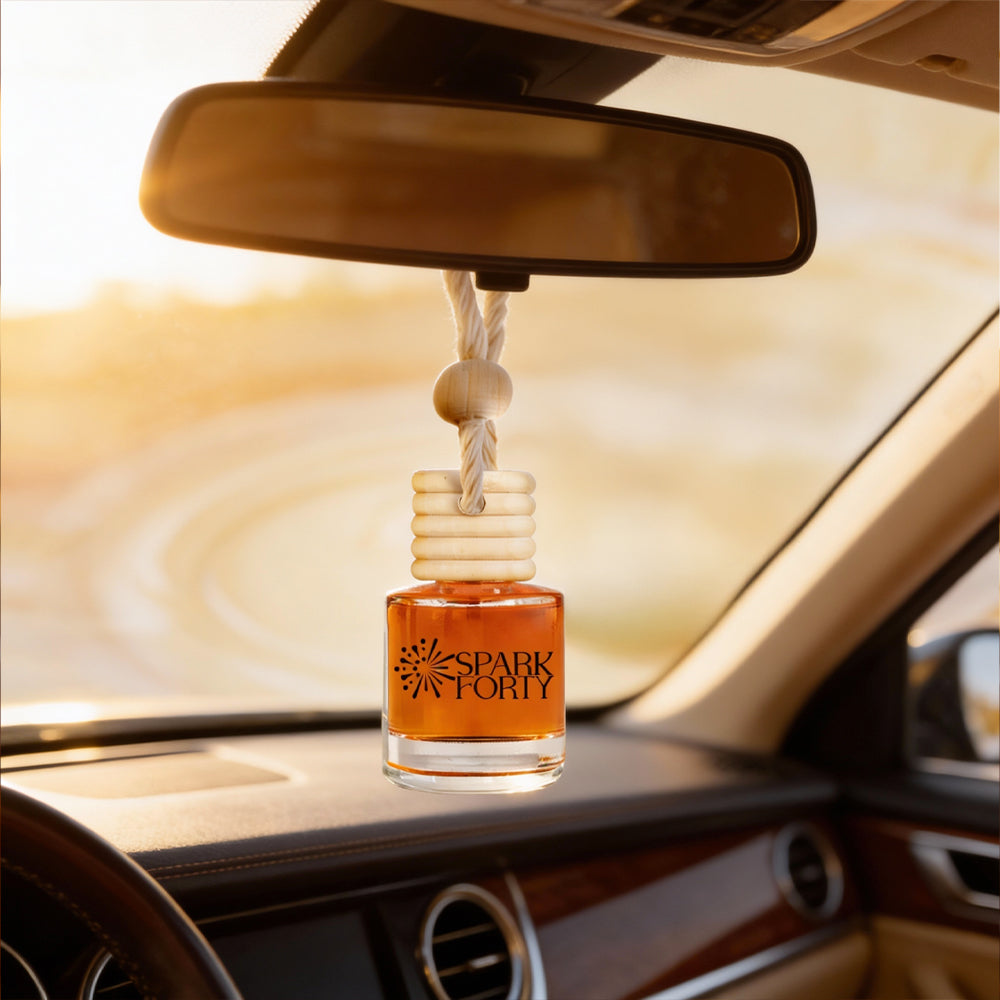 Sparkforty Coffee Car Perfume Car Air Freshener 30-Day Luxury Hanging Glass Diffuser, Gourmand Coffee Gift for Men & Women, Espresso Long-Lasting Scent