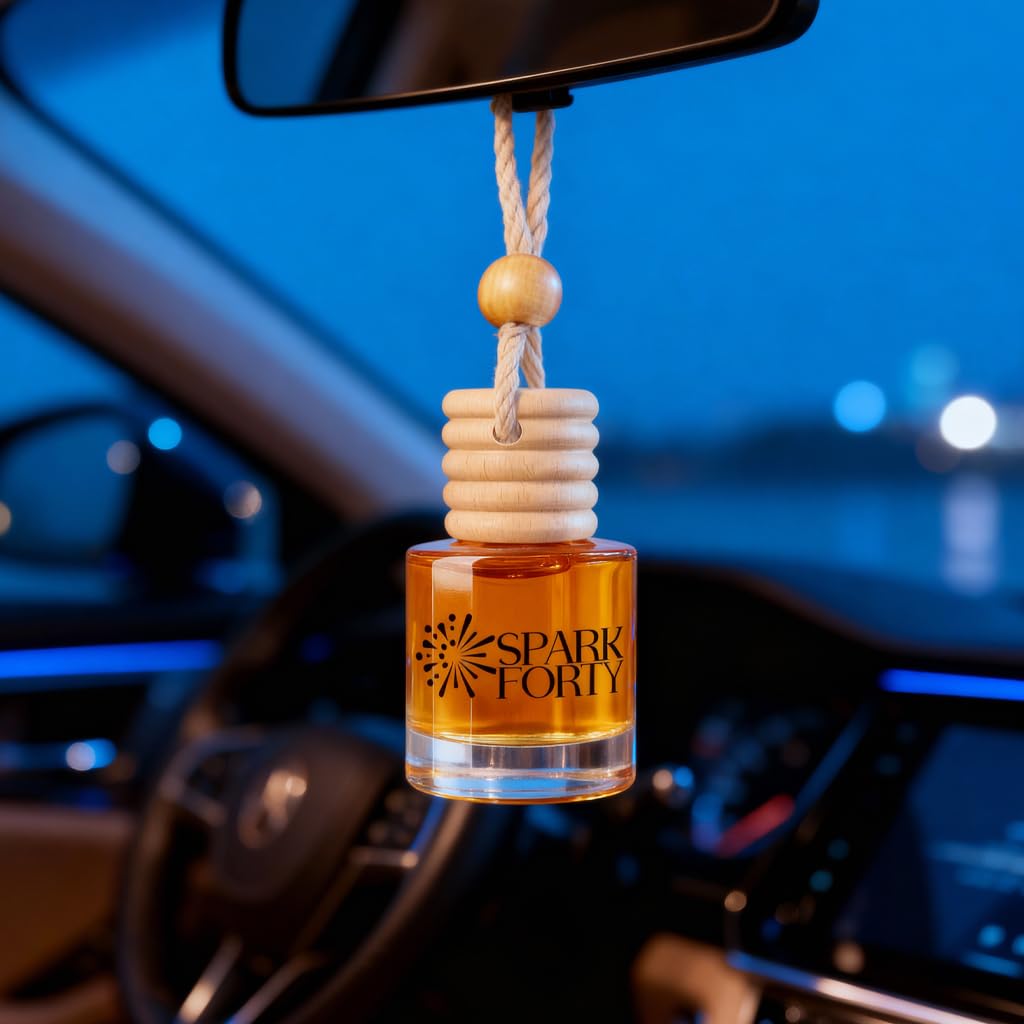 Sparkforty Night Car Perfume Car Air Freshener 30-Day Luxury Hanging Diffuser & Cologne Gift Set for Men & Women, Long-Lasting Essential Oil Woody Sweet Floral Car Scent Subtle