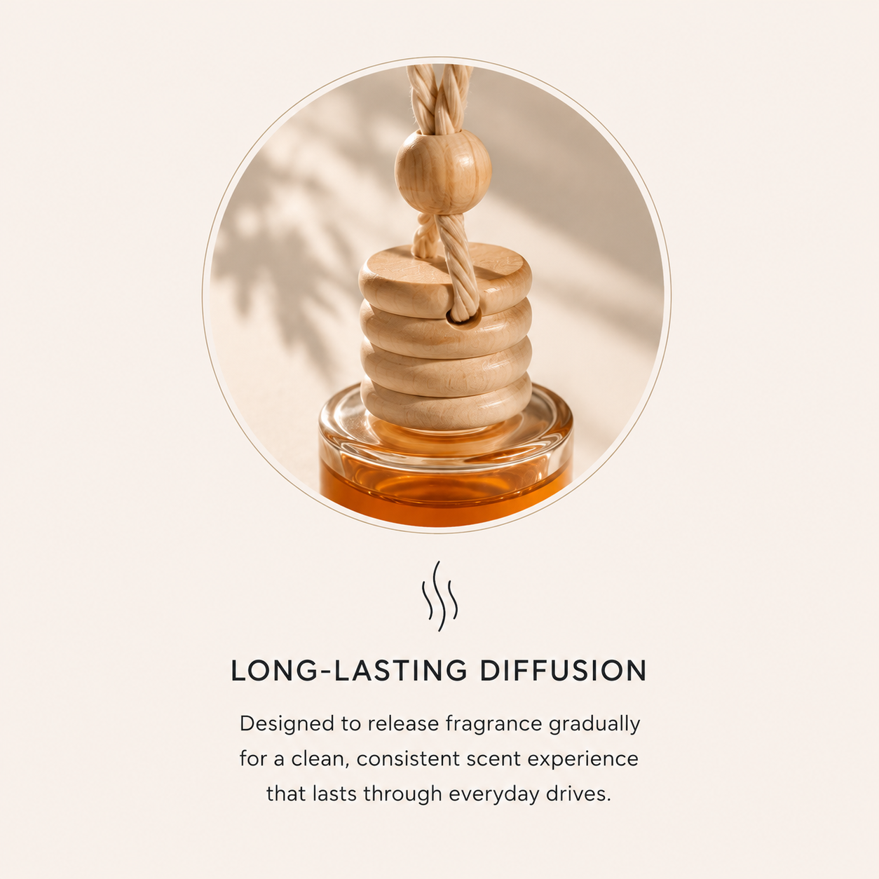 Close-up of Sparkforty wooden diffuser cap designed for gradual fragrance release and long-lasting scent diffusion